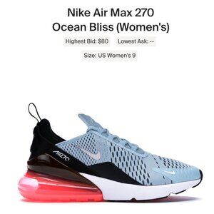 Nike Air Max 270 Ocean bliss, size 8.5 w, used